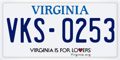 VA license plate VKS0253