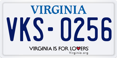 VA license plate VKS0256