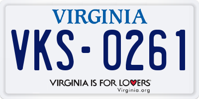 VA license plate VKS0261