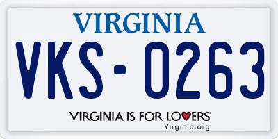 VA license plate VKS0263