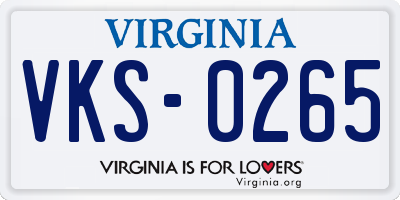 VA license plate VKS0265