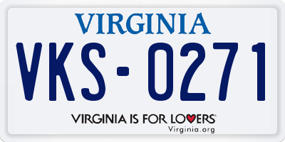 VA license plate VKS0271