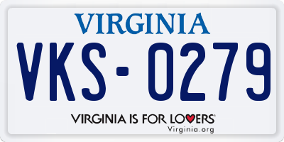 VA license plate VKS0279