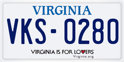 VA license plate VKS0280