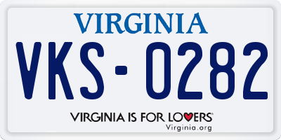 VA license plate VKS0282
