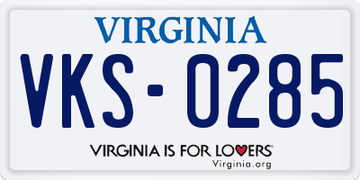 VA license plate VKS0285