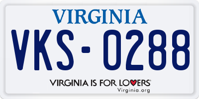 VA license plate VKS0288