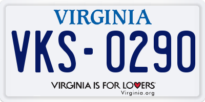 VA license plate VKS0290