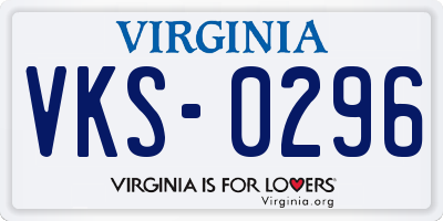 VA license plate VKS0296