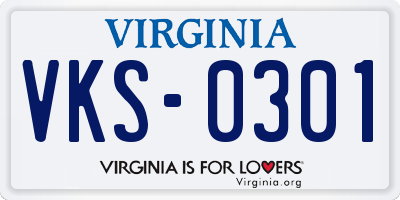 VA license plate VKS0301