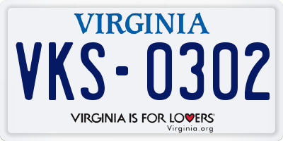 VA license plate VKS0302