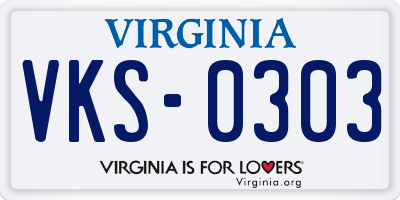 VA license plate VKS0303
