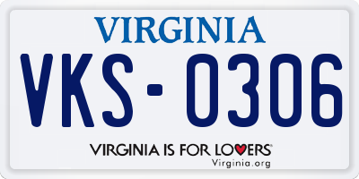 VA license plate VKS0306