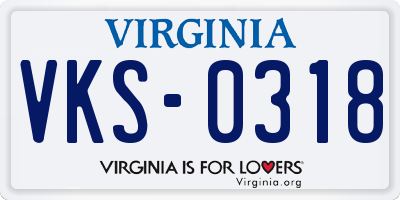 VA license plate VKS0318