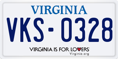 VA license plate VKS0328