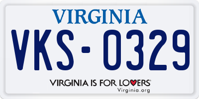 VA license plate VKS0329