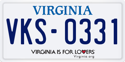 VA license plate VKS0331