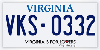 VA license plate VKS0332