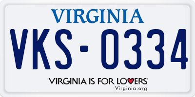 VA license plate VKS0334