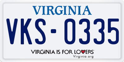 VA license plate VKS0335