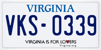 VA license plate VKS0339