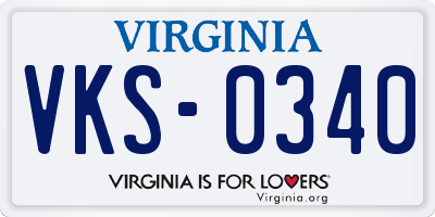 VA license plate VKS0340