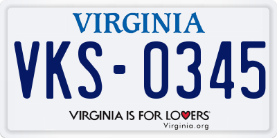 VA license plate VKS0345