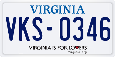 VA license plate VKS0346