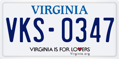 VA license plate VKS0347