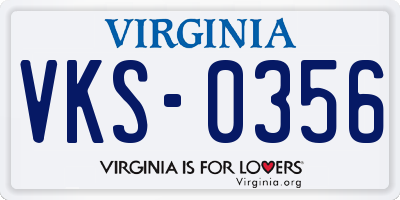 VA license plate VKS0356