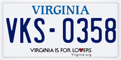 VA license plate VKS0358