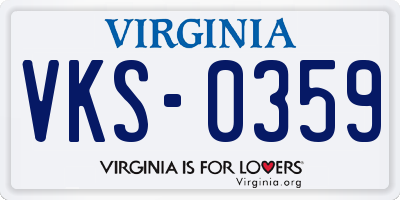 VA license plate VKS0359