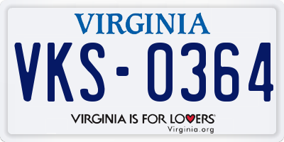 VA license plate VKS0364