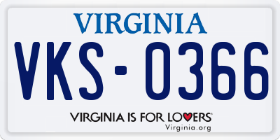 VA license plate VKS0366