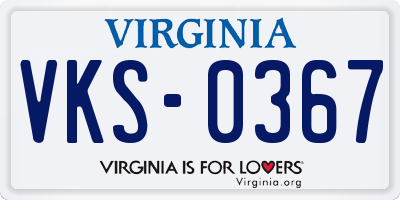 VA license plate VKS0367