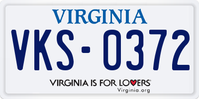 VA license plate VKS0372
