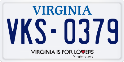 VA license plate VKS0379