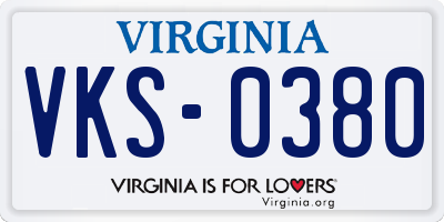 VA license plate VKS0380