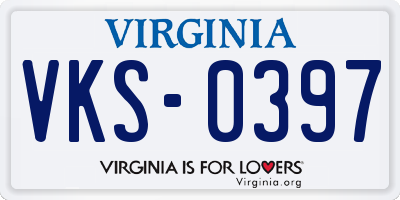 VA license plate VKS0397