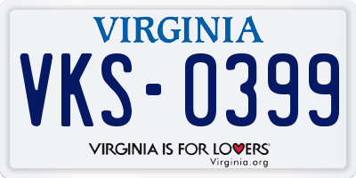 VA license plate VKS0399