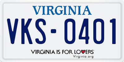 VA license plate VKS0401