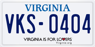 VA license plate VKS0404