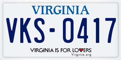 VA license plate VKS0417