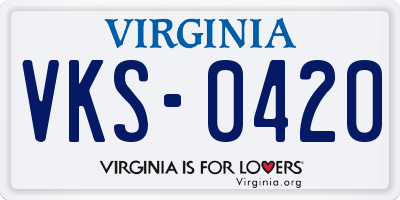 VA license plate VKS0420