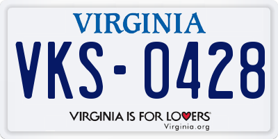 VA license plate VKS0428