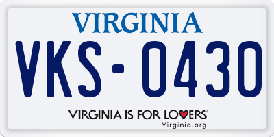 VA license plate VKS0430
