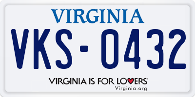VA license plate VKS0432