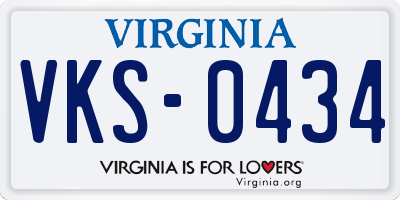 VA license plate VKS0434