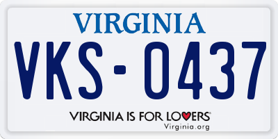 VA license plate VKS0437