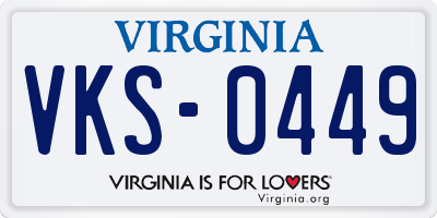 VA license plate VKS0449